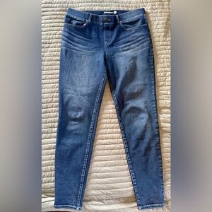 Betabrand Yoga Denim Skinny-Leg Jeans – XL Long – Dark Distressed